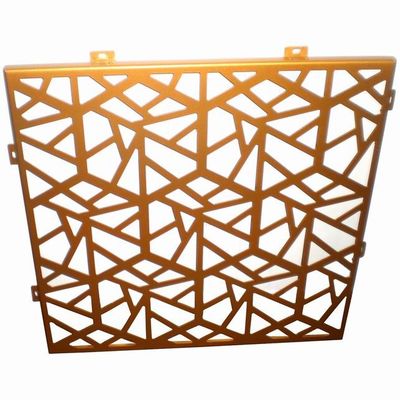 Panel de aluminio perforado de calidad dorada duradero para revestimiento de paredes y decoración de cortinas de pantalla